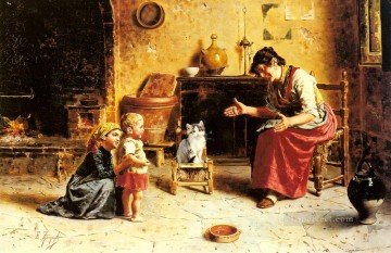 子供の第一歩の国 エウジェニオ・ザンピギ Oil Paintings
